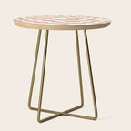 Checkers coral summer beach Side Table Gallery Image 1