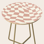 Checkers coral summer beach Side Table Gallery Image 2