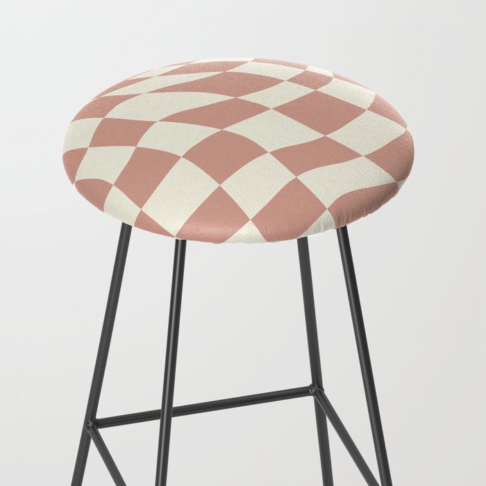Checkers coral summer beach Stool Gallery Image 2