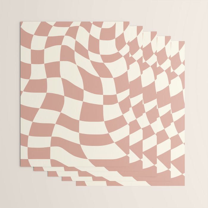 Checkers coral summer beach Wrapping Paper Gallery Image 3