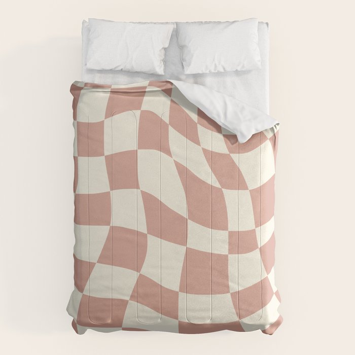 Checkers coral summer beach Comforter Gallery Image 1