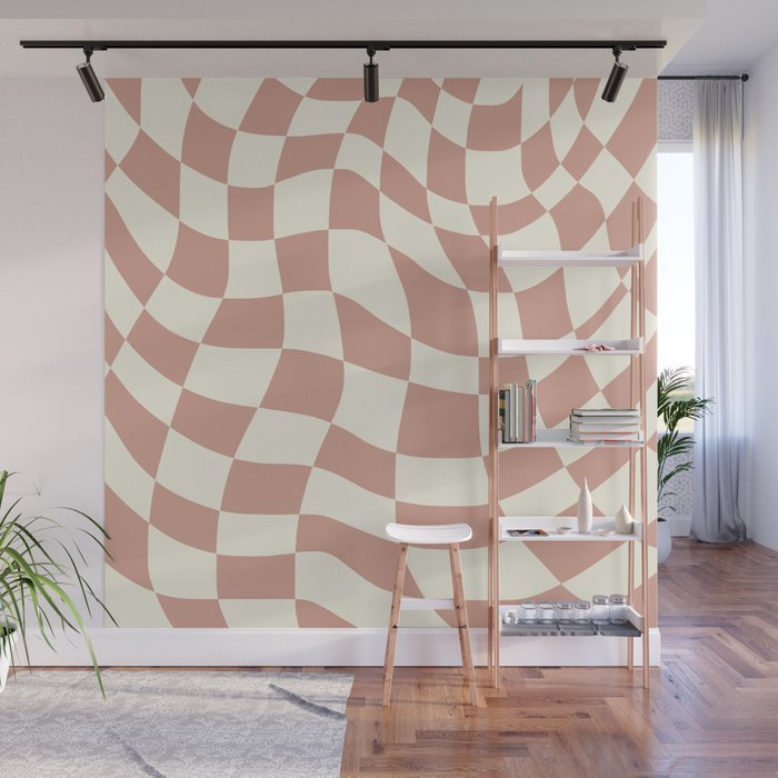 Checkers coral summer beach Wall Mural Gallery Image 1