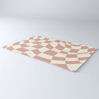 Checkers coral summer beach Rug Gallery Image 3