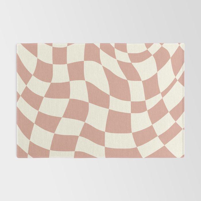 Checkers coral summer beach Rug Gallery Image 2