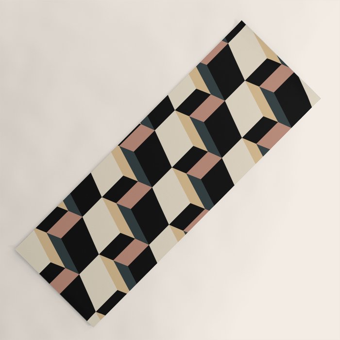 Cuboid Geometric Abstract Shapes Pattern XXXI Yoga Mat Gallery Image 1