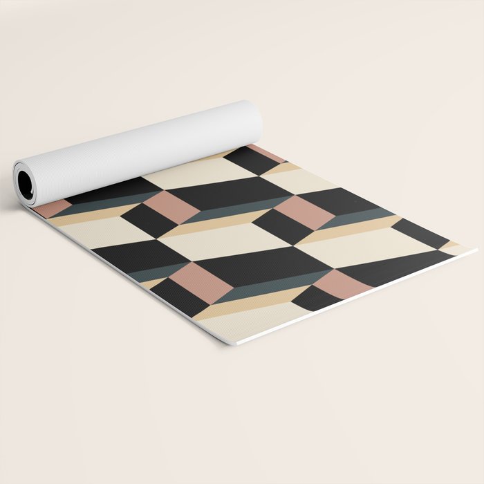 Cuboid Geometric Abstract Shapes Pattern XXXI Yoga Mat Gallery Image 2
