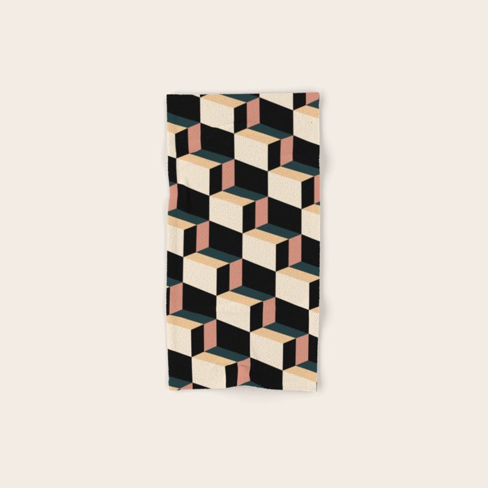Cuboid Geometric Abstract Shapes Pattern XXXI Bath Towel Gallery Image 1