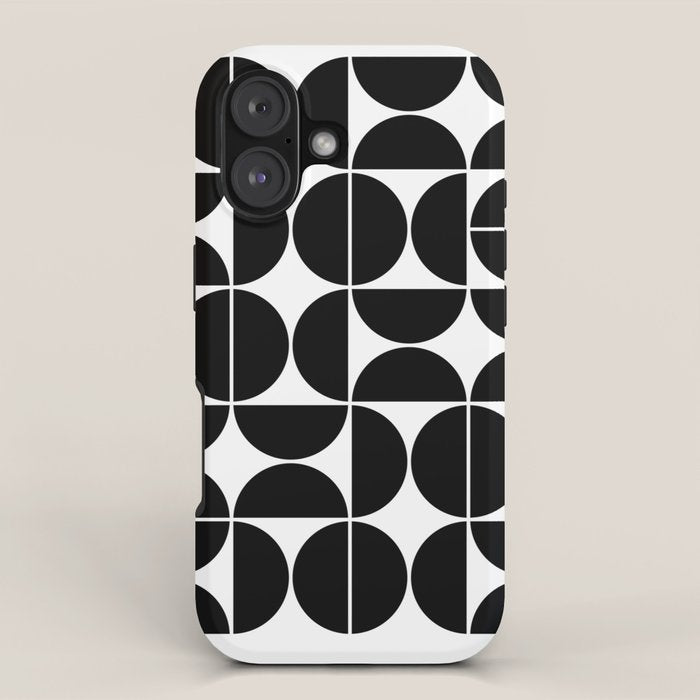Mid Century Modern Geometric 04 Black iPhone Case Gallery Image 1
