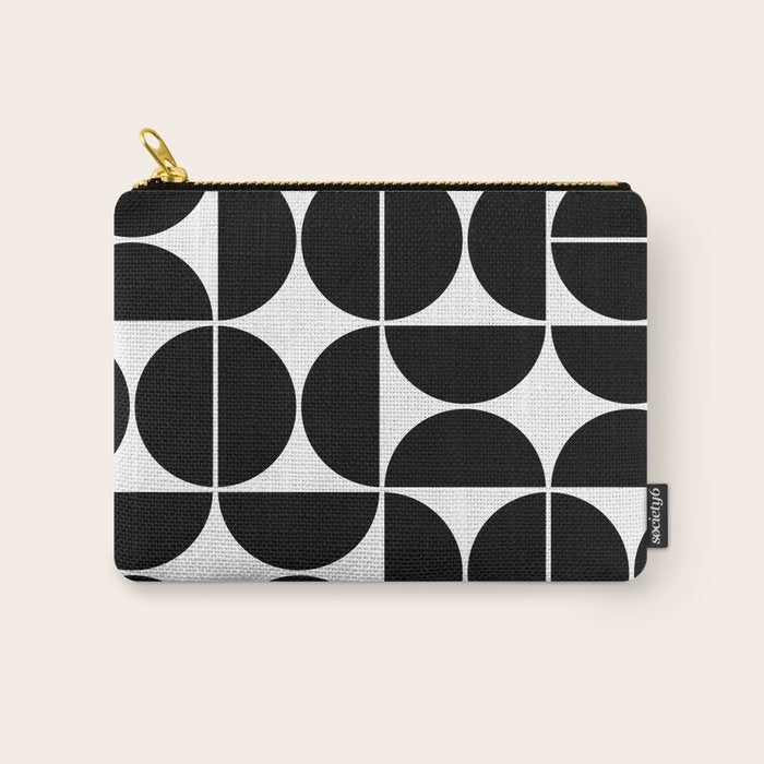 Mid Century Modern Geometric 04 Black Carry All Pouch Gallery Image 1
