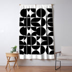 Mid Century Modern Geometric 04 Black Window Curtain Gallery Image 5