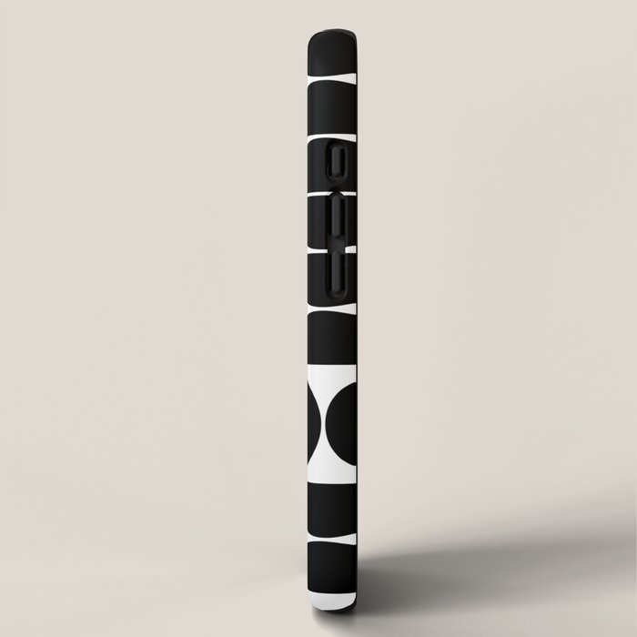Mid Century Modern Geometric 04 Black iPhone Case Gallery Image 2