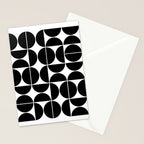 Mid Century Modern Geometric 04 Black Stationery Card Gallery Image 2