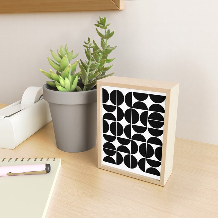 Mid Century Modern Geometric 04 Black Mini Art Print Gallery Image 2