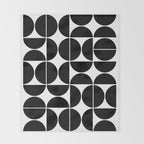 Mid Century Modern Geometric 04 Black Throw Blanket Gallery Image 2