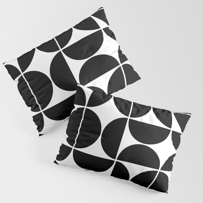 Mid Century Modern Geometric 04 Black Pillow Sham Gallery Image 3