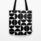 Mid Century Modern Geometric 04 Black Tote Bag Gallery Image 1