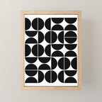 Mid Century Modern Geometric 04 Black Mini Art Print Gallery Image 1