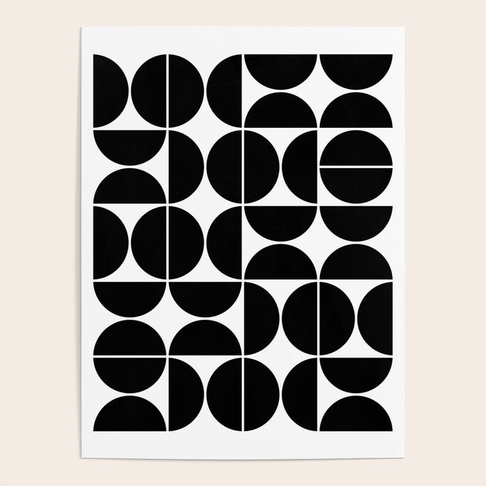 Mid Century Modern Geometric 04 Black Poster Gallery Image 4