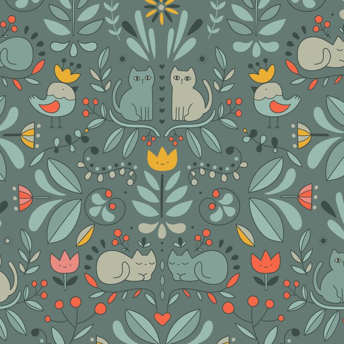 Swedish Folk Cats Coffee Mug Gallery Image 2