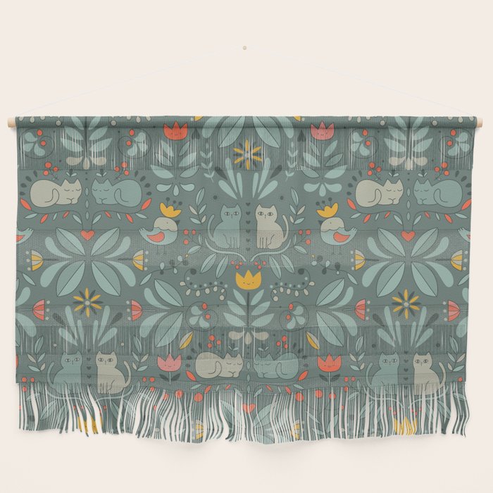 Swedish Folk Cats Wall Hanging Gallery Image 1