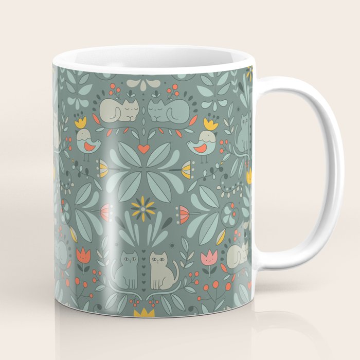 Swedish Folk Cats Coffee Mug Gallery Image 1