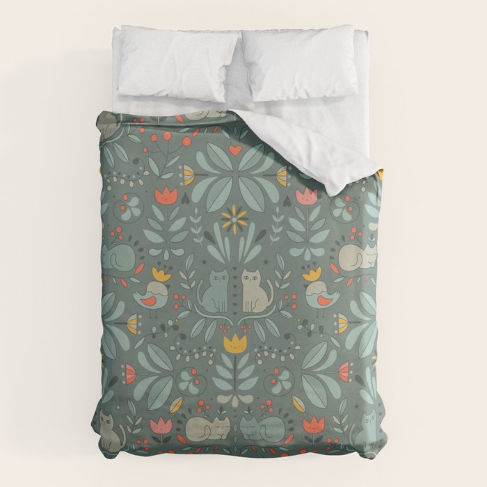 Swedish Folk Cats Duvet Cover Gallery Image 6