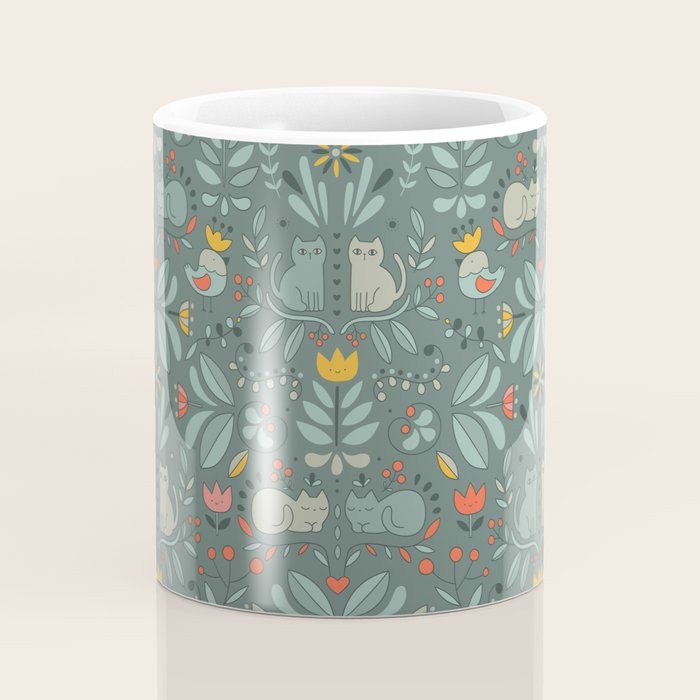 Swedish Folk Cats Coffee Mug Gallery Image 4