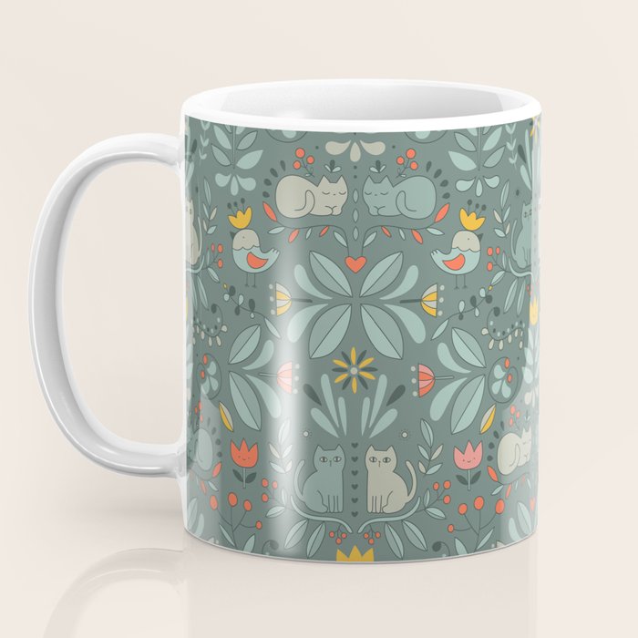 Swedish Folk Cats Coffee Mug Gallery Image 3