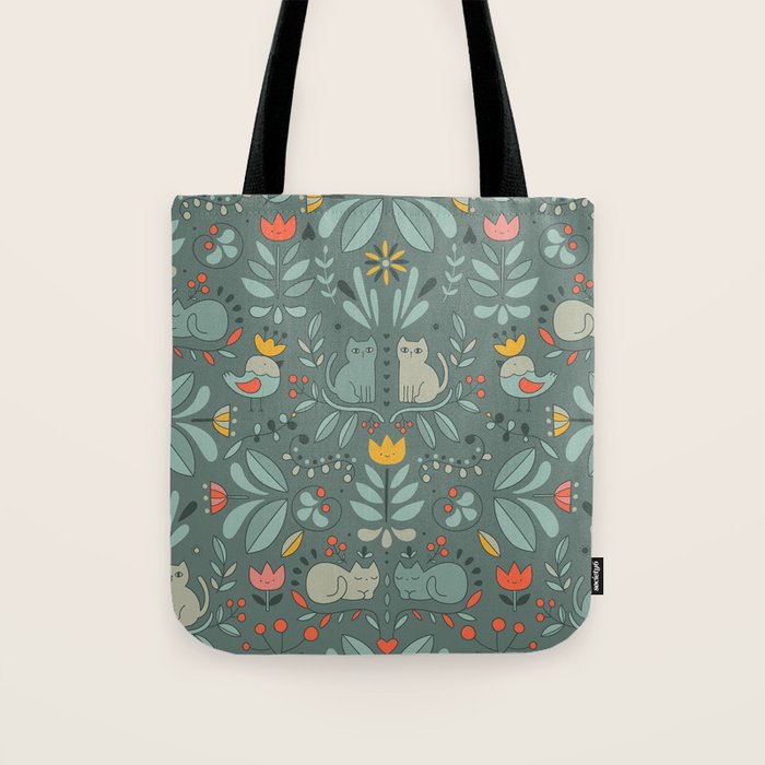 Swedish Folk Cats Tote Bag Gallery Image 1
