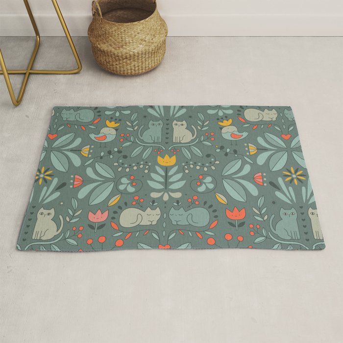 Swedish Folk Cats Rug Gallery Image 1