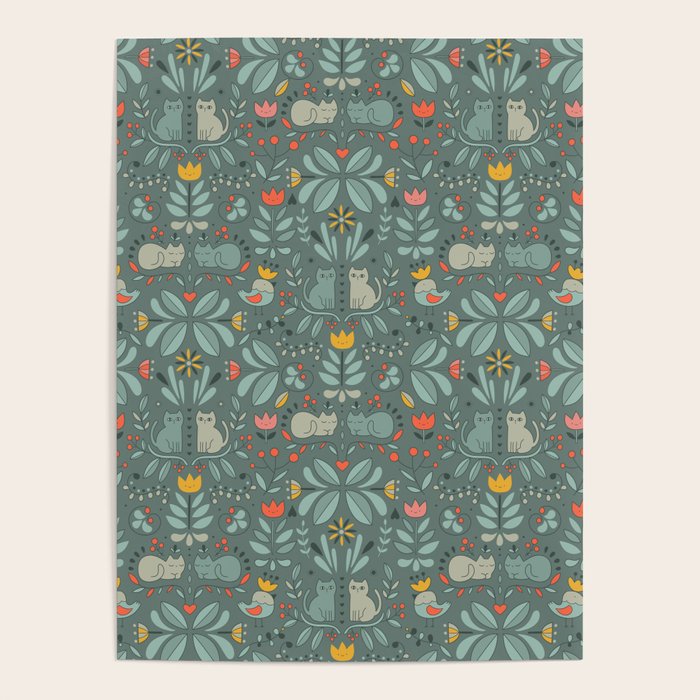 Swedish Folk Cats Poster Gallery Image 1