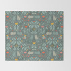 Swedish Folk Cats Throw Blanket Gallery Image 2