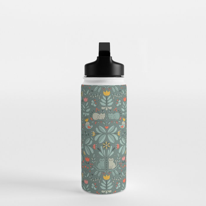 Swedish Folk Cats Water Bottle Gallery Image 3