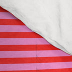 Ultra Fine Stripes Preppy Pink and Red Horizontal Pattern Comforter Gallery Image 4