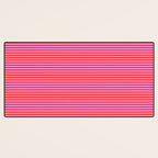 Ultra Fine Stripes Preppy Pink and Red Horizontal Pattern Desk Mat Gallery Image 3