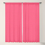 Ultra Fine Stripes Preppy Pink and Red Horizontal Pattern Window Curtain Gallery Image 5