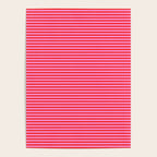 Ultra Fine Stripes Preppy Pink and Red Horizontal Pattern Poster Gallery Image 4
