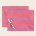 Ultra Fine Stripes Preppy Pink and Red Horizontal Pattern Placemat Gallery Image 1
