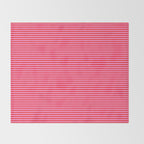 Ultra Fine Stripes Preppy Pink and Red Horizontal Pattern Throw Blanket Gallery Image 2