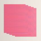 Ultra Fine Stripes Preppy Pink and Red Horizontal Pattern Wrapping Paper Gallery Image 3