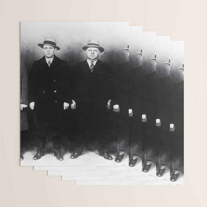 The Syndicate - 'Lucky' Luciano & New York gangsters Ed Diamond, Jack Diamond, & Fatty Walsh black and white photography / photographs Wrapping Paper Gallery Image 3