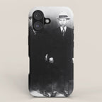 The Syndicate - 'Lucky' Luciano & New York gangsters Ed Diamond, Jack Diamond, & Fatty Walsh black and white photography / photographs iPhone Case Gallery Image 1