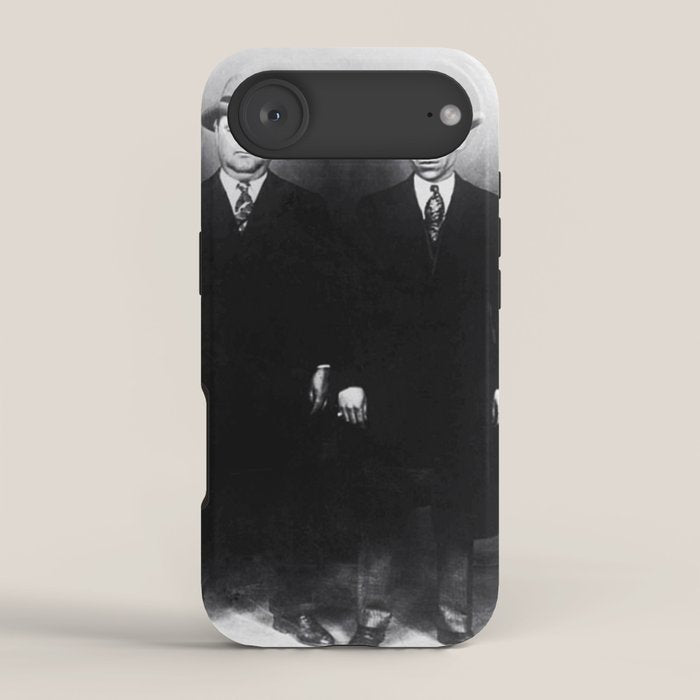 The Syndicate - 'Lucky' Luciano & New York gangsters Ed Diamond, Jack Diamond, & Fatty Walsh black and white photography / photographs iPhone Case Gallery Image 2