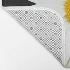 Large White Daisy on Black Background #decor #society6 #buyart Bath Mat Gallery Image 2
