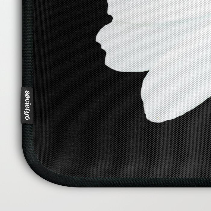 Large White Daisy on Black Background #decor #society6 #buyart Laptop Sleeve Gallery Image 3