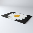 Large White Daisy on Black Background #decor #society6 #buyart Rug Gallery Image 3