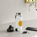 Large White Daisy on Black Background #decor #society6 #buyart Water Bottle Gallery Image 4