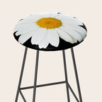 Large White Daisy on Black Background #decor #society6 #buyart Stool Gallery Image 2