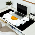 Large White Daisy on Black Background #decor #society6 #buyart Desk Mat Gallery Image 2