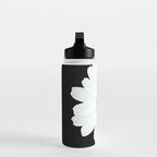 Large White Daisy on Black Background #decor #society6 #buyart Water Bottle Gallery Image 3